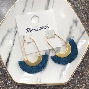 Madewell Jewelry - Madewell Arc Wire Fringe Earrings - Blue Seascape Madewell Jewelry - Madewell Arc Wire Fringe Earrings - Blue Seascape